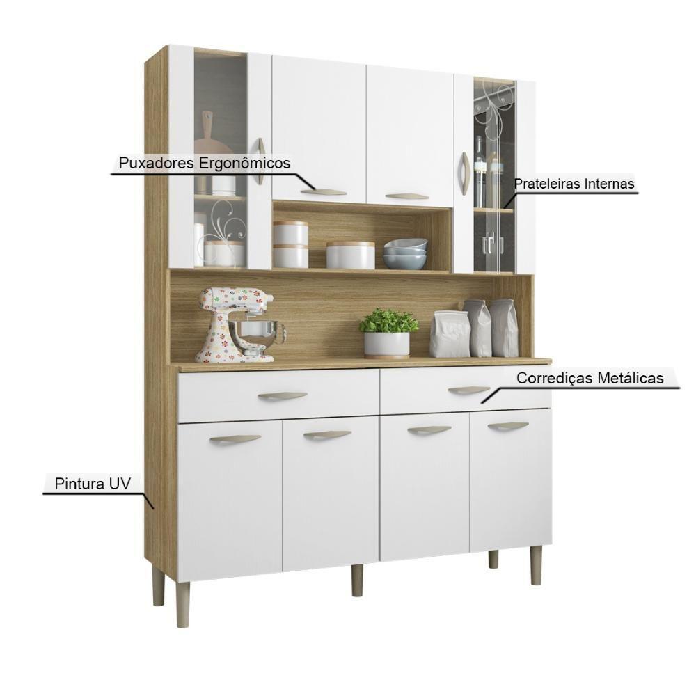 Armário De Cozinha Compacta 8 Portas 2 Gavetas Golden - Freijó-supremo Freijó-supremo - 3