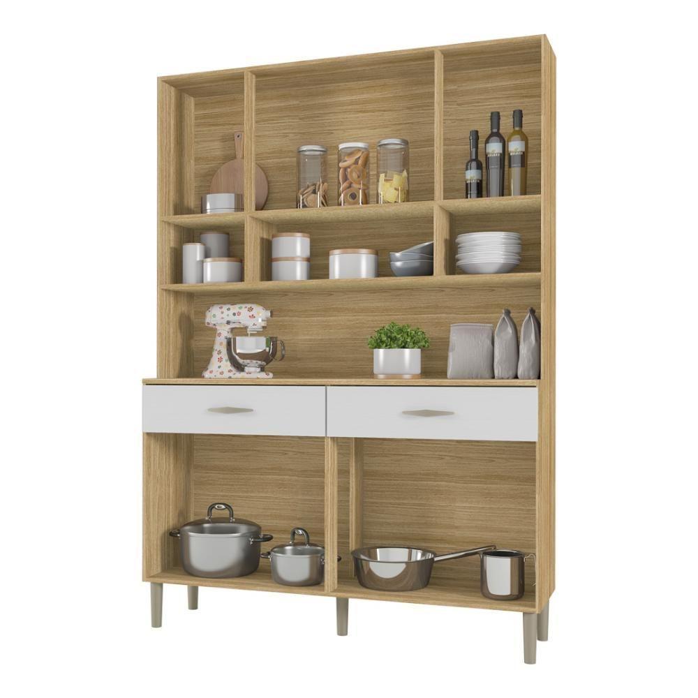 Armário De Cozinha Compacta 8 Portas 2 Gavetas Golden - Freijó-supremo Freijó-supremo - 5