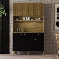 Armário De Cozinha Compacta 6 Portas 1 Gaveta Style - Freijó-nero-cp-ripado Freijó - 1