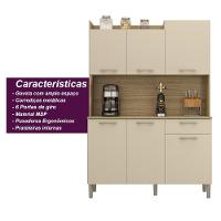 Armário De Cozinha Compacta 6 Portas 1 Gaveta Gênova - Freijó-vanilla Freijó-vanilla - 2