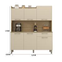 Armário De Cozinha Compacta 6 Portas 1 Gaveta Gênova - Freijó-vanilla Freijó-vanilla - 6
