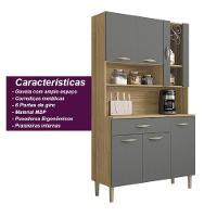 Armário De Cozinha Compacta 6 Portas 1 Gaveta Golden - Freijó-gris - 2
