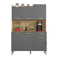 Armário De Cozinha Compacta 6 Portas 1 Gaveta Gênova - Freijó-gris Freijó-gris