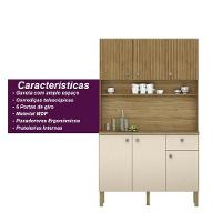 Armário De Cozinha Compacta 6 Portas 1 Gaveta Style - Freijó-vanilla-cp-ripado Freijó - 2