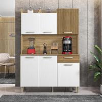 Armário De Cozinha Compacta 6 Portas 1 Gaveta Gênova - Freijó-supremo-cp-ripado Freijó Freijó-supremo-cp-ripado Freijó - 1