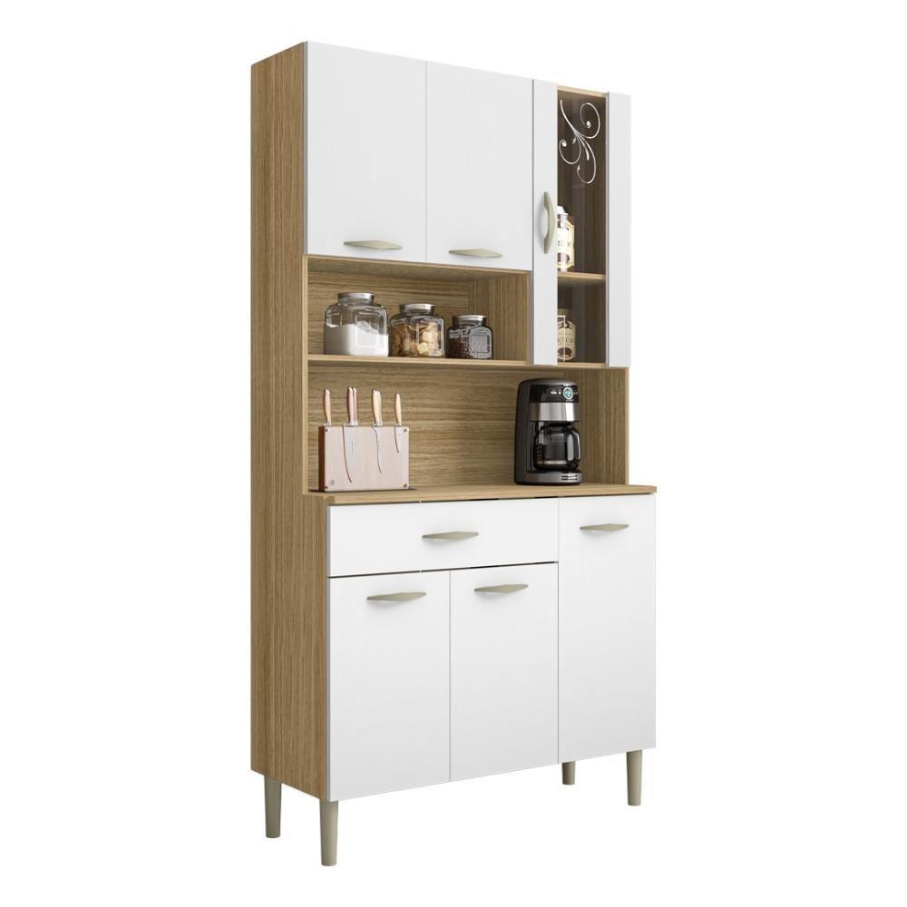 Armário De Cozinha Compacta 6 Portas 1 Gaveta Golden - Freijó-supremo Freijó-supremo - 4