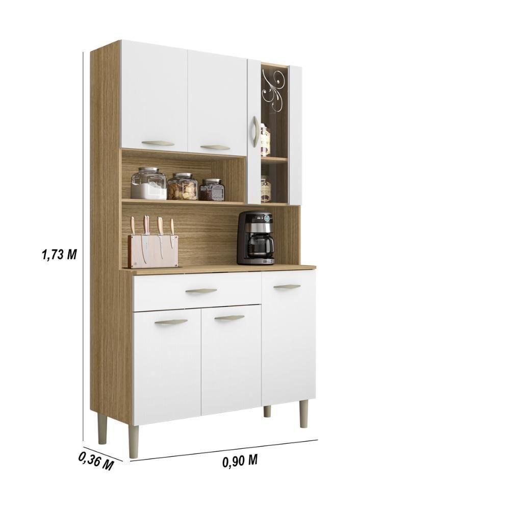 Armário De Cozinha Compacta 6 Portas 1 Gaveta Golden - Freijó-supremo Freijó-supremo - 6