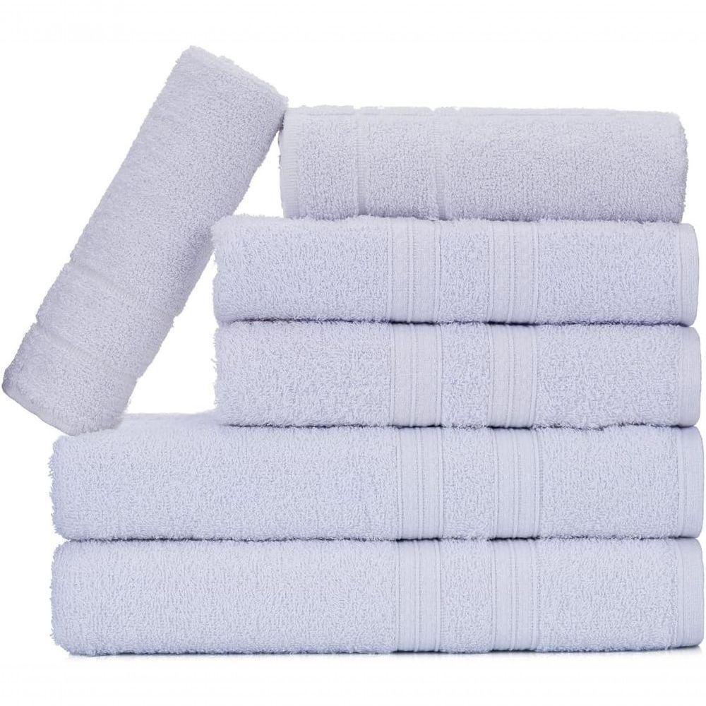 Jogo De Toalhas Gigante Itália Soft 2 Banhão + 2 Rosto + 2 Tapete Luxo 100% Algodão - Branco - 1