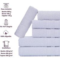 Jogo De Toalhas Gigante Itália Soft 2 Banhão + 2 Rosto + 2 Tapete Luxo 100% Algodão - Branco