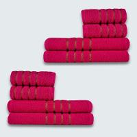 Jogo De Toalhas 8 Peças Coleção Montreal 100% Algodão Rosa - 1