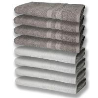8 Toalhas Grande Super Felpudas E Grossa 80x150 4 Branco 4 Cinza - 1