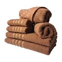 Jogos De Toalhas 2 Banhos 2 Rosto 2 Tapetes 6pçs Marrom. - 1