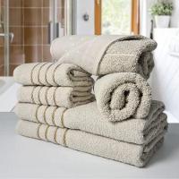 Jogos De Toalhas 2 Banhos 2 Rosto 2 Tapetes 6pçs Bege. - 2