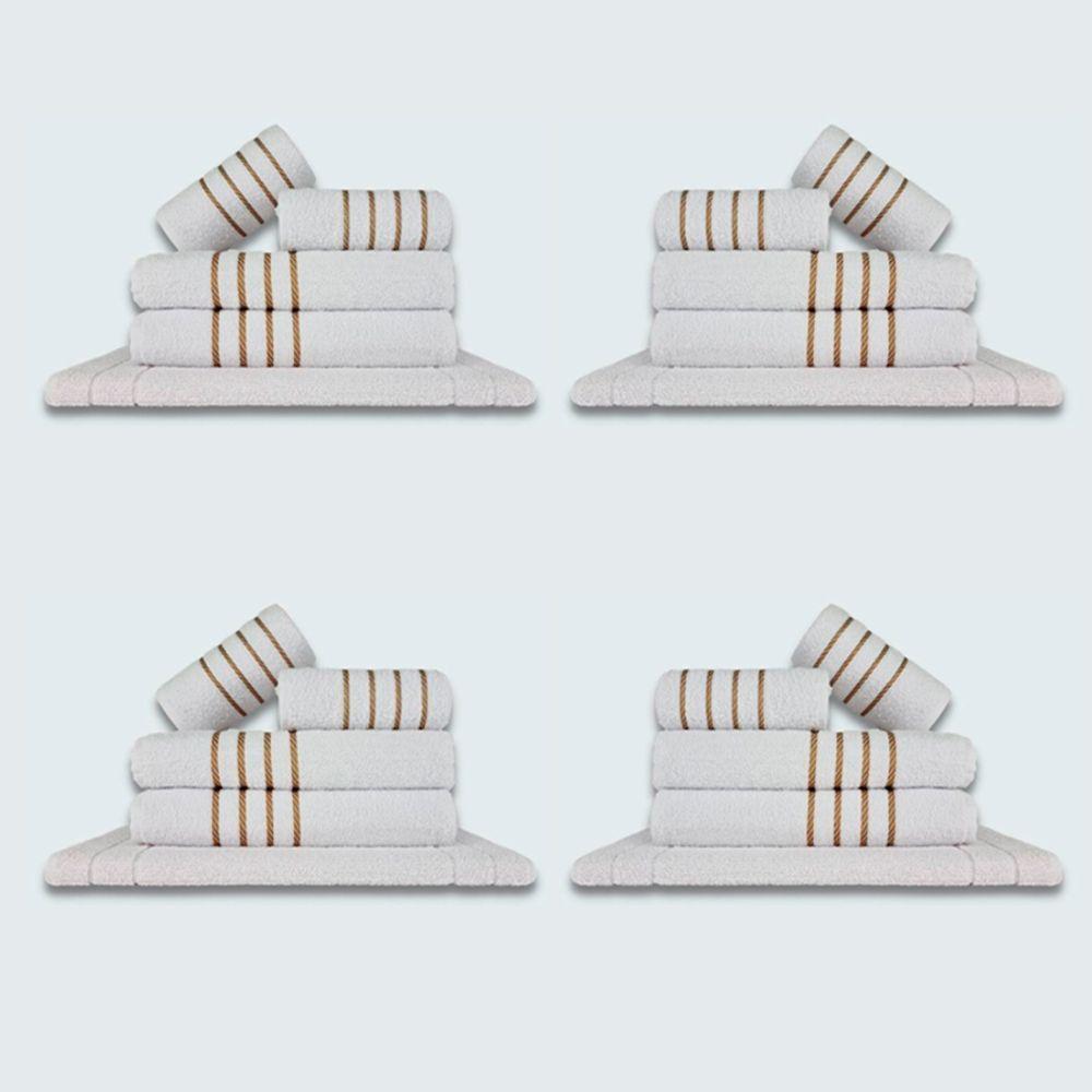 Jogo De Toalhas 20 Pçs Coleção Montreal 100% Algodão Branco - 1