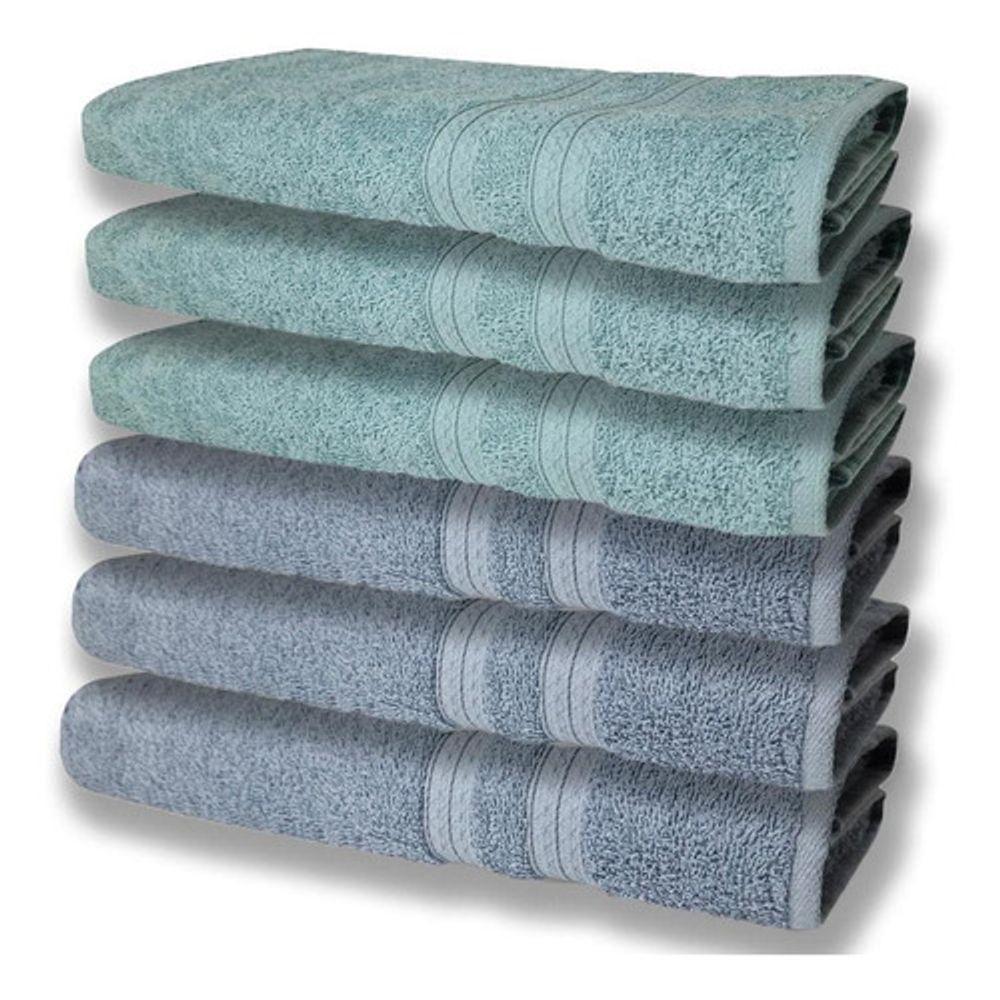 6 Toalhas Grande Felpudas E Grossa 80x150 Azul+verde - 1