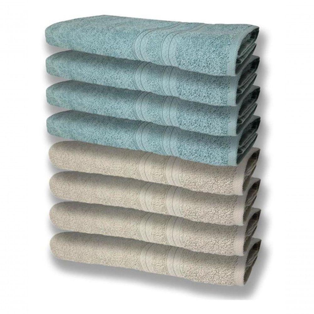 8 Toalhas Grande Felpudas E Grossa 80x150 4 Bege 4 Verde - 1