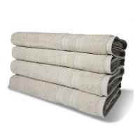 4 Toalhas Banho 430g/m² Grossa 80x150cm Lisboa Bege - 1