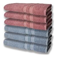 6 Toalhas Grande Felpudas E Grossa 80x150 Azul+rosê - 1