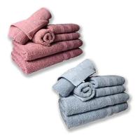 Jogo De Toalhas 4 Banhos 4 Rostos 4 Pisos Grossa Rosê+azul - 1