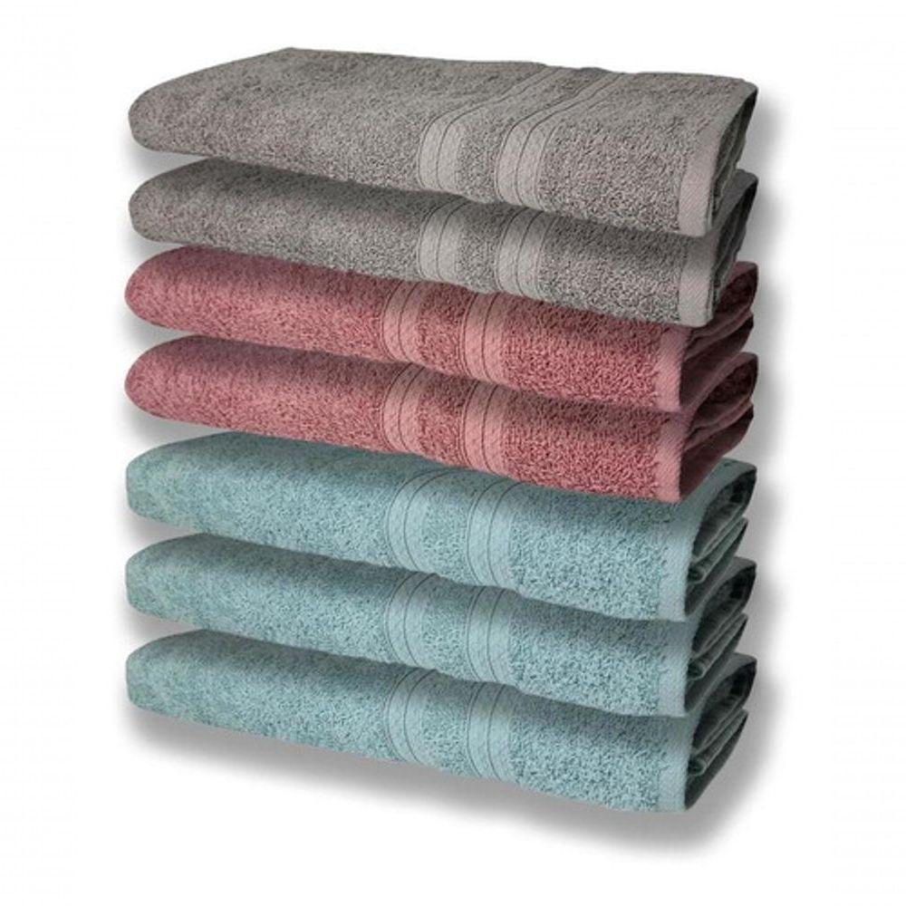 7 Toalhas Felpudas E Grossa 80x150 3 Verde 2 Rosê 2 Cinza - 1