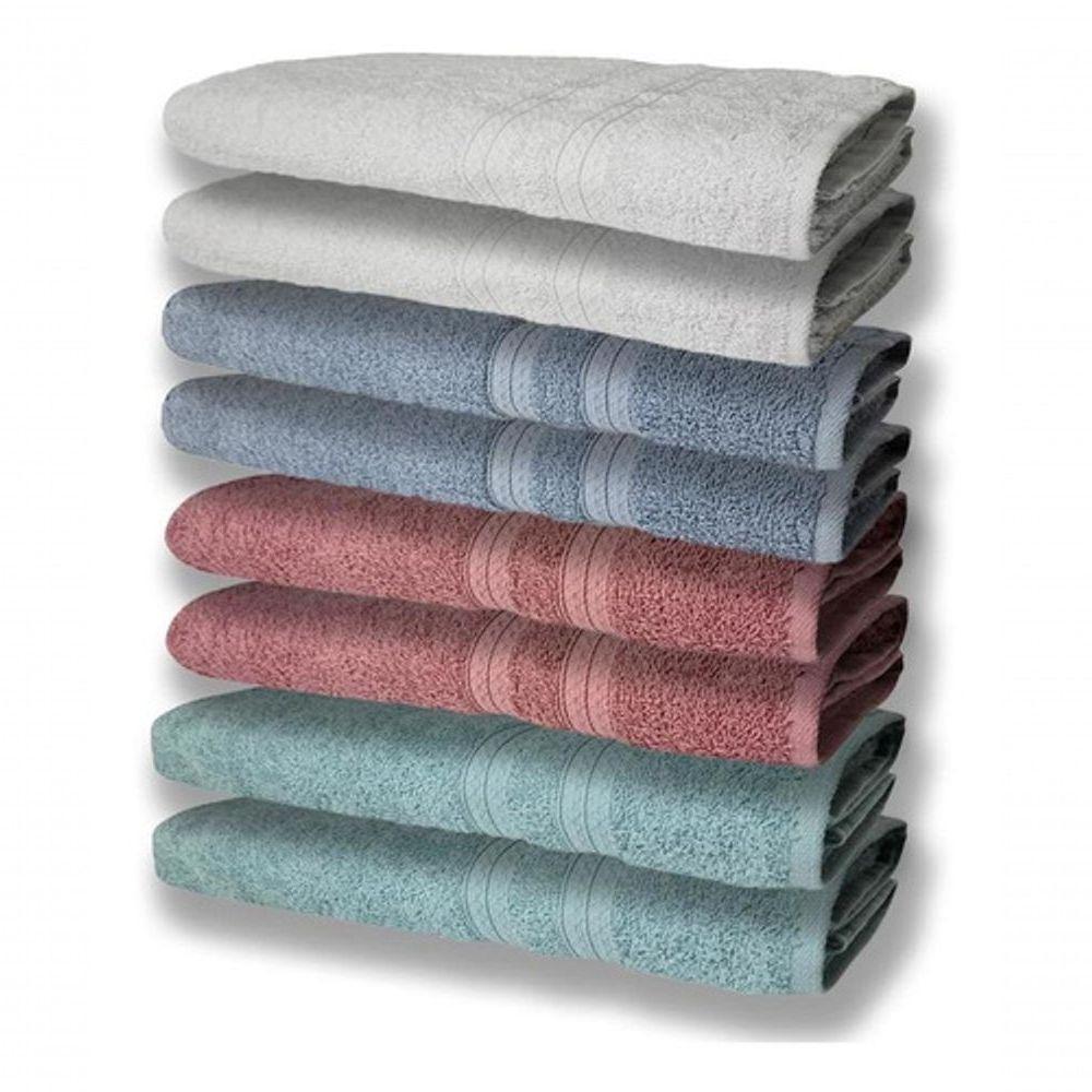8 Toalhas Grande Felpudas Grossa 80x150 2 Vd 2 Rê 2 Az 2 Br - 1
