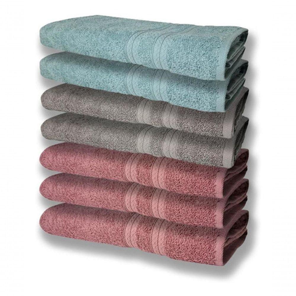 7 Toalhas Felpudas E Grossa 80x150 3 Rosê 2 Cinza 2 Verde - 1