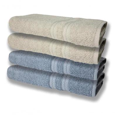 4 Toalhas Super Felpudas Grande E Grossa 80x150 Azul+bege