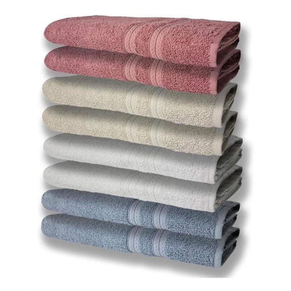 8 Toalhas Grande Felpudas Grossa 80x150 2 Az 2 Br 2 Bg 2 Rê - 1