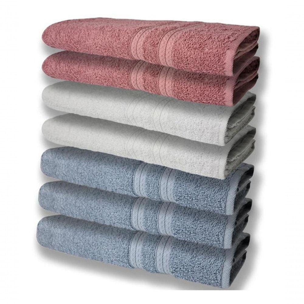 7 Toalhas Felpudas E Grossa 80x150 4 Azul 2 Branco 2 Rosê - 1