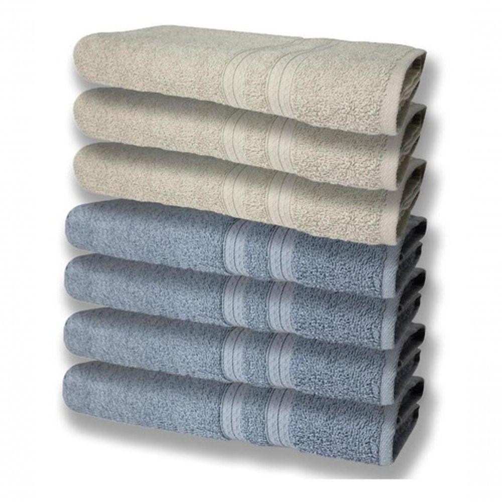 7 Toalhas Grande Felpudas E Grossa 80x150 4 Azul 3 Bege - 1