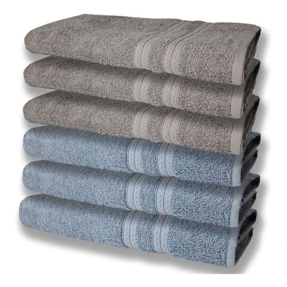 6 Toalhas Grande Felpudas E Grossa 80x150 Azul+cinza - 1