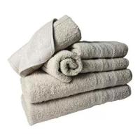 Jogo De Toalhas 4 Banhos 4 Rostos 4 Pisos Grossa Bege+branco - 5