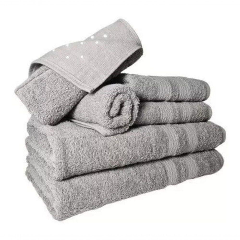 Jogo De Toalhas 4 Banhos 4 Rostos 4 Pisos Grossa Bege+cinza - 4