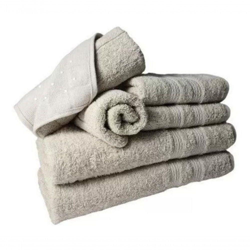 Jogo De Toalhas 4 Banhos 4 Rostos 4 Pisos Grossa Bege+cinza - 5