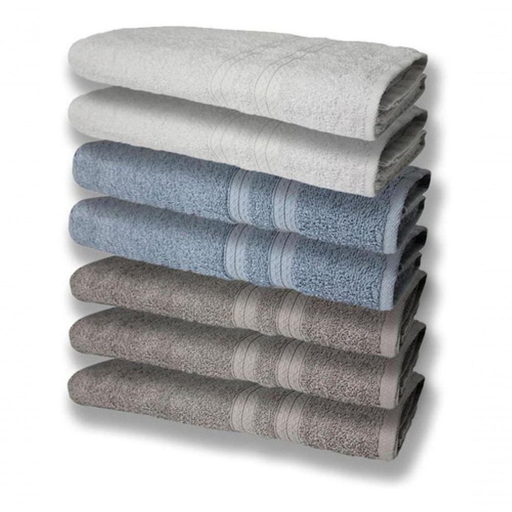 7 Toalhas Felpudas E Grossa 80x150 3 Cinza 2 Azul 2 Branco - 1