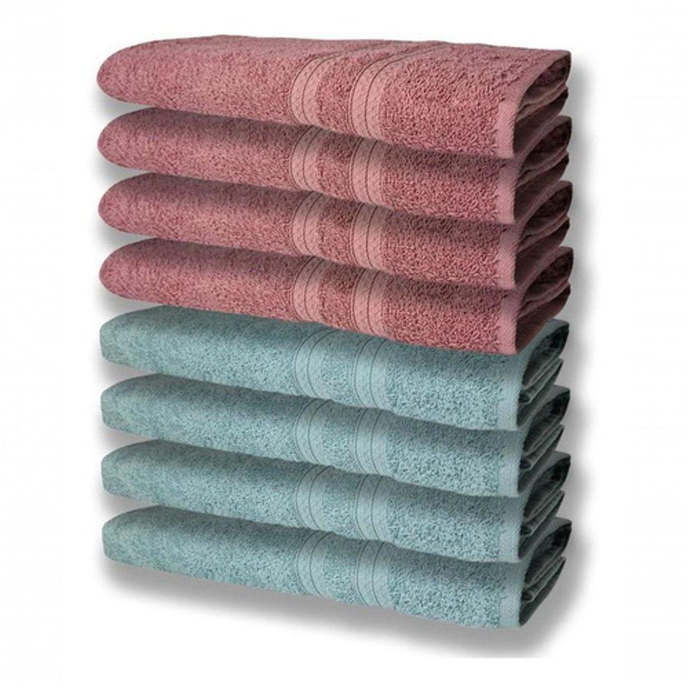 8 Toalhas Grande Felpudas E Grossa 80x150 4 Verde 4 Rosê - 1