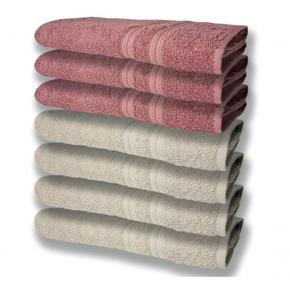 7 Toalhas Felpudas E Grossa 80x150 4 Bege 3 Rosê - 1