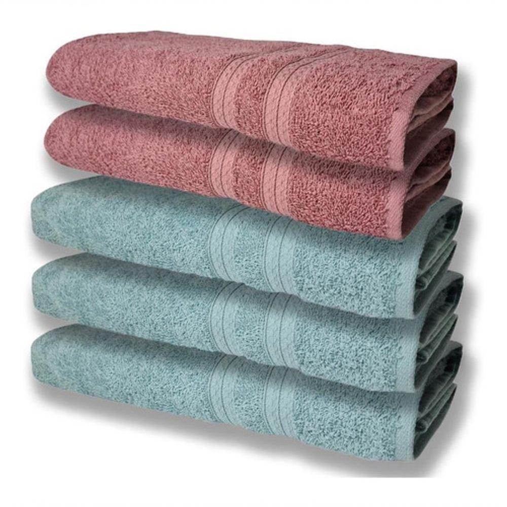 5 Toalhas Felpudas Grande E Grossa 80x150 Verde+rosê - 1