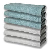 6 Toalhas Grande Felpudas E Grossa 80x150 Branco+verde - 1