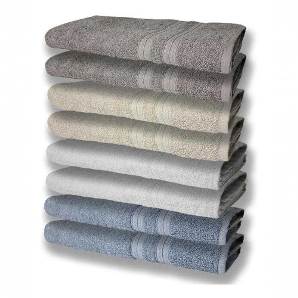 8 Toalhas Grande Felpudas Grossa 80x150 2 Az 2 Br 2 Bg 2 Cz - 1