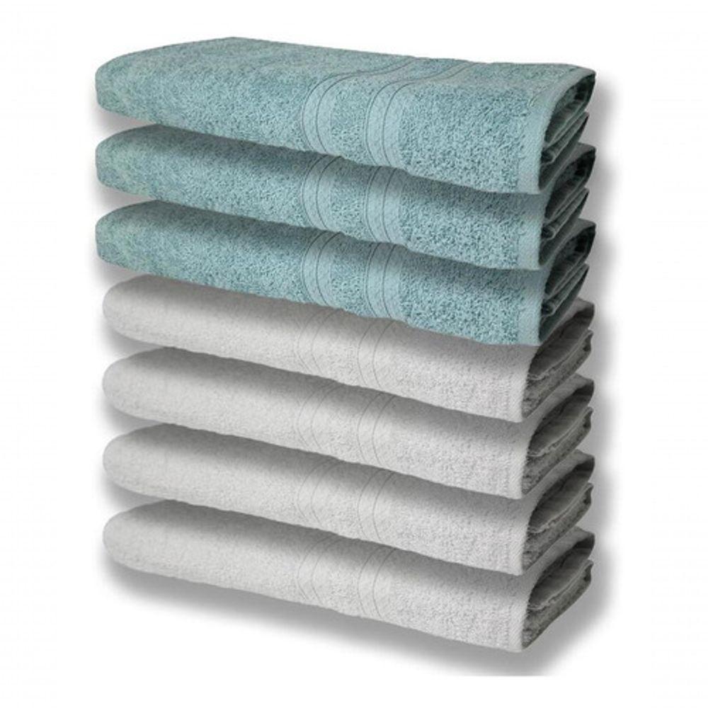 7 Toalhas Felpudas E Grossa 80x150 4 Branco 3 Verde - 1