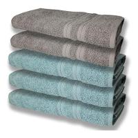5 Toalhas Felpudas Grande E Grossa 80x150 Verde+cinza - 1
