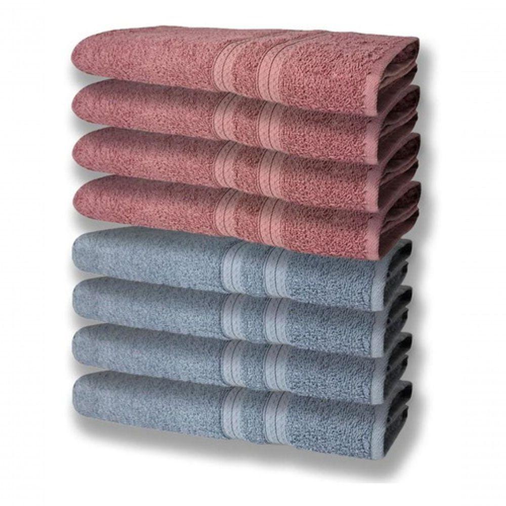 8 Toalhas Super Felpudas E Grossa 80x150 4 Azul 4 Rosê - 1