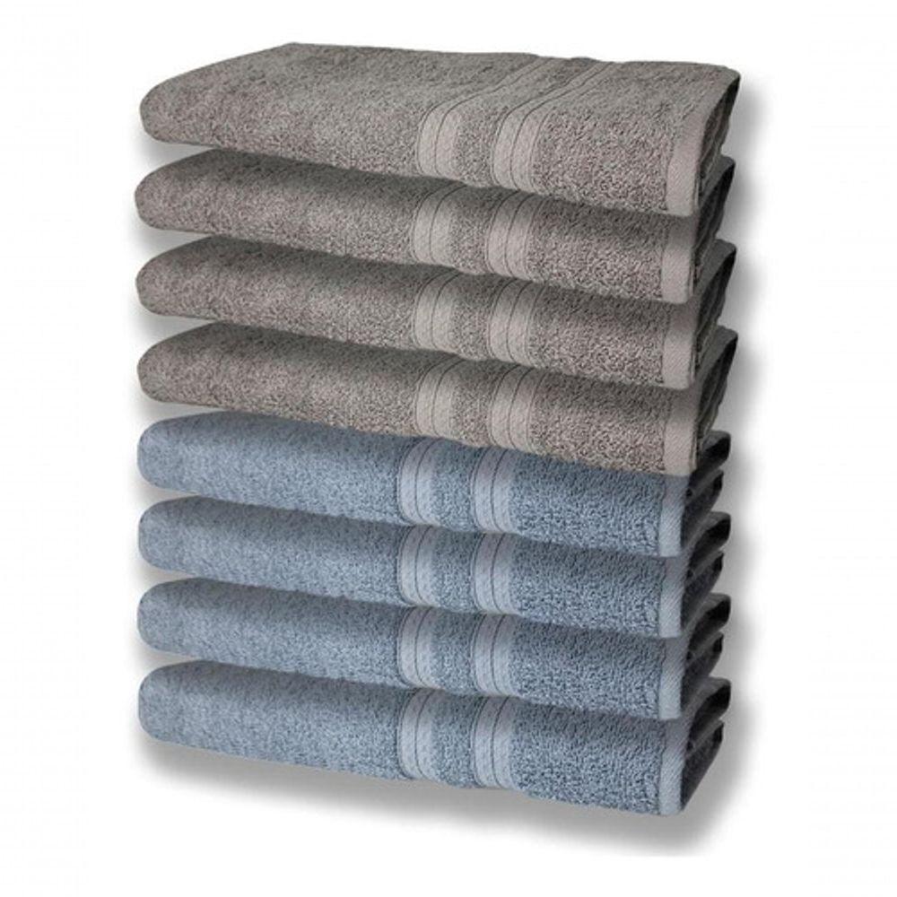 8 Toalhas Grande Felpudas E Grossa 80x150 4 Azul 4 Cinza - 1