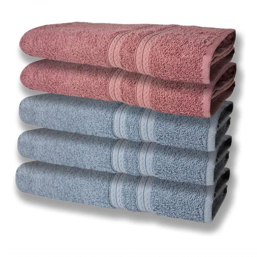 5 Toalhas Felpudas Grande E Grossa 80x150 Azul+rosê - 1