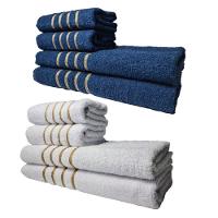 Kit 8 Toalhas Grandes Montreal 4 Banhos 4 Rostos Azul+branco - 1