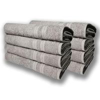 Kit 8 Toalhas De Banho Itália Soft 100% Algodão 430g/m 80x150cm Cinza - 1
