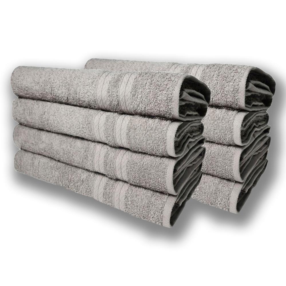 Kit 8 Toalhas De Banho Itália Soft 100% Algodão 430g/m 80x150cm - Cinza - 1