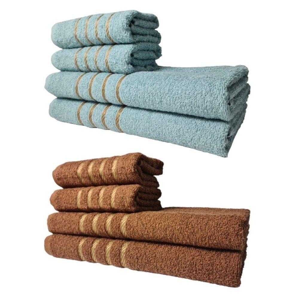 Kit 8 Toalhas Grandes Montreal 4 Banhos 4 Rostos Verde+marrom - 1