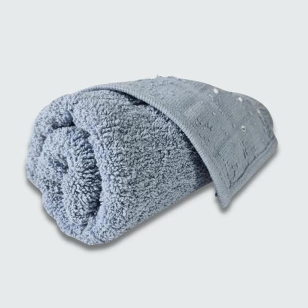 Jogo De Toalha 6 Pc Gigante Felpuda Lisboa 100% Algodão Azul - 3